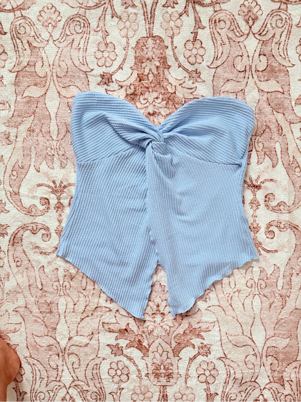 Zenobia Light Blue Strapless Twist-Front Camisole